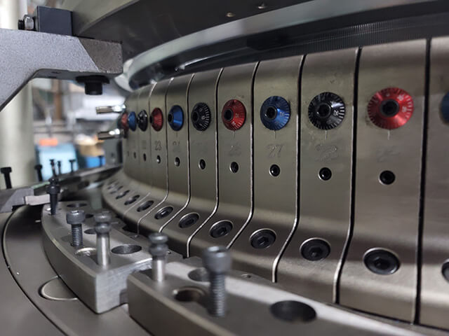 Three thread fleece circular knitting machine video